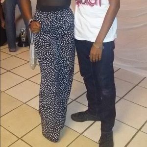 Black & White, African Print, Maxi Pants